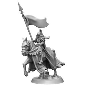 HUMANS - FEMALE MOUNTED KNIGHT WITH BANNER