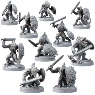 LIZARDMEN - GECKO HUNTING PACK WITH SWORD (10U)