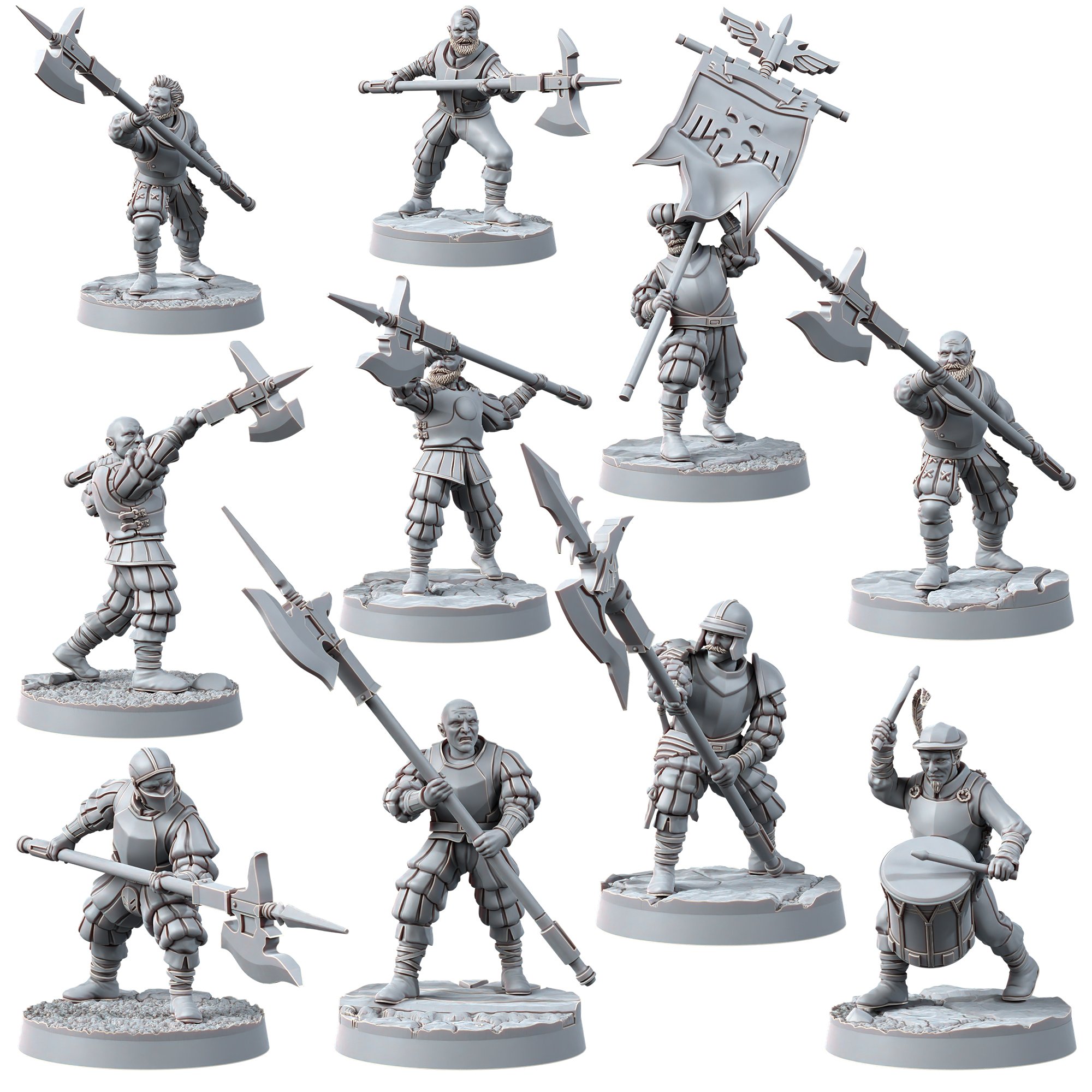 HUMANS - EMPIRE INFANTRYMEN HALBERDIERS (10U)