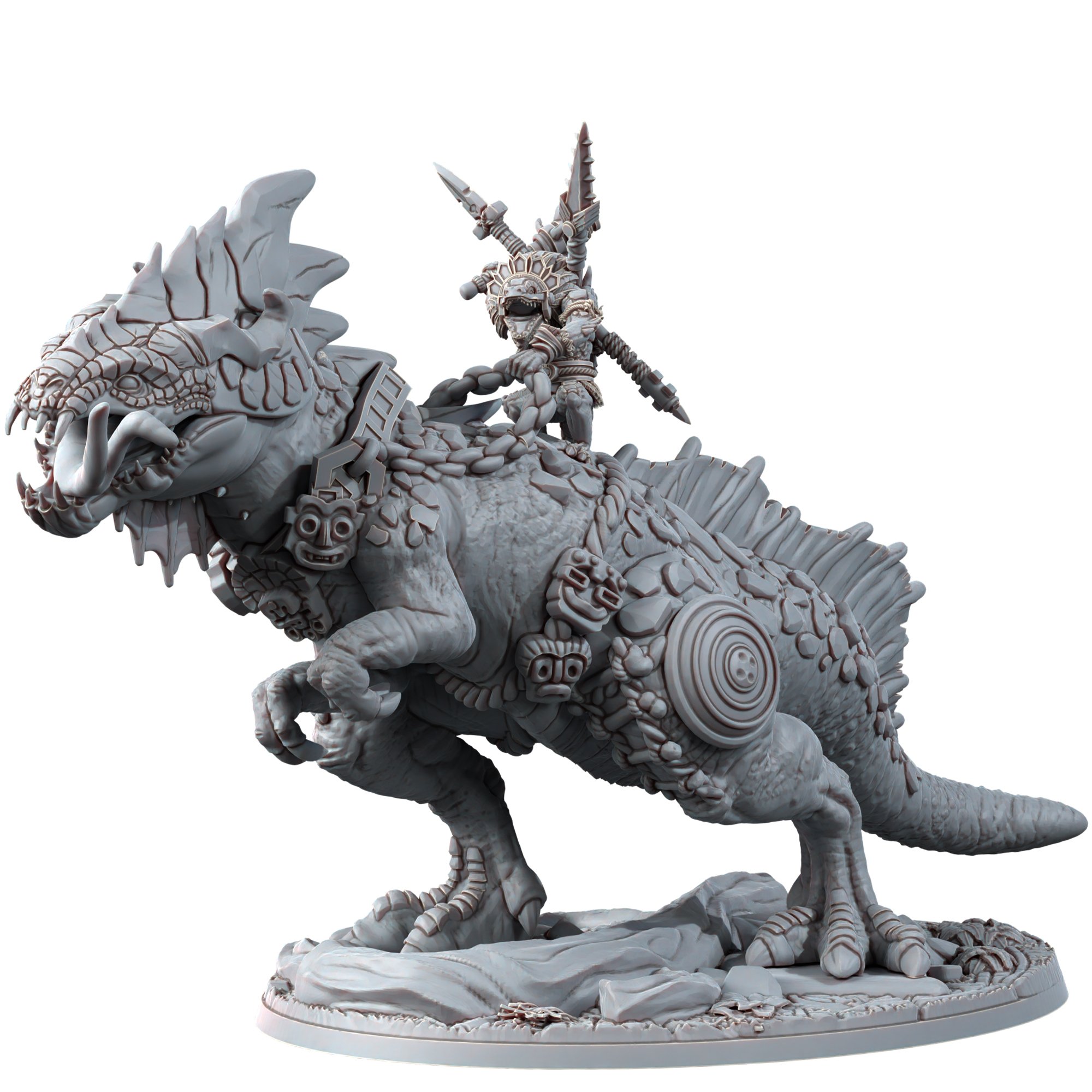 LIZARDMEN – GEK'O WARLOCK ON SPINOSAURUS